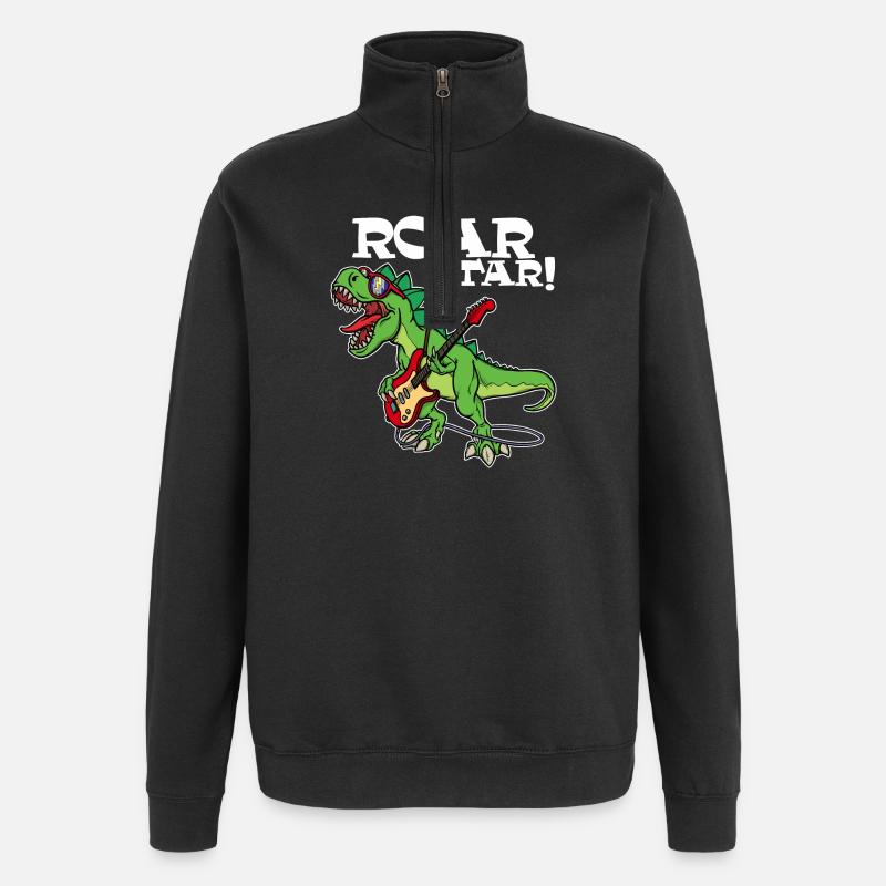 Lustig Tier Cool Dinosaurier Spruch - Quarter-Zip-Sweatshirt - Schwarz