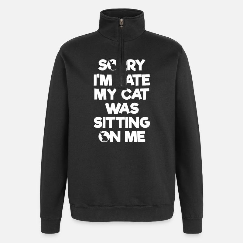 Cat Kitten - Quarter-Zip Sweatshirt - black