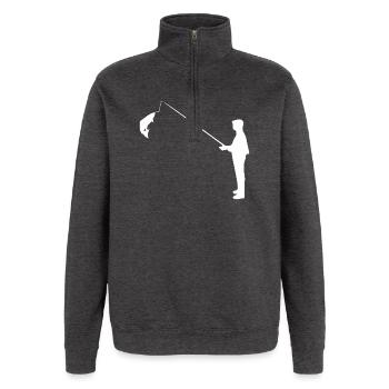 Angler - Quarter-Zip-Sweatshirt - Anthrazit - Vorne - AI Model Female 172 light (172cm) & AI Model Male 178 dark (178cm)