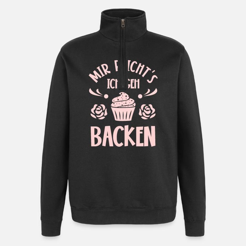 Backen Bäcker Bäckerin - Quarter-Zip-Sweatshirt - Schwarz
