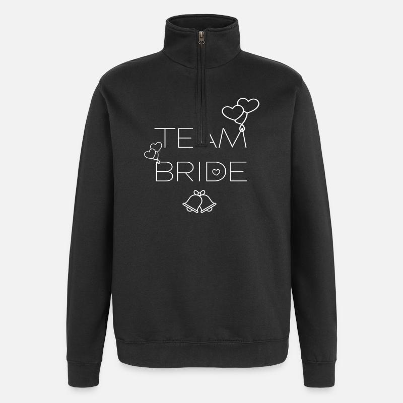 ÉQUIPE MARIÉE - ÉQUIPE MARIÉE - Sweat à zip 1/4 - noir