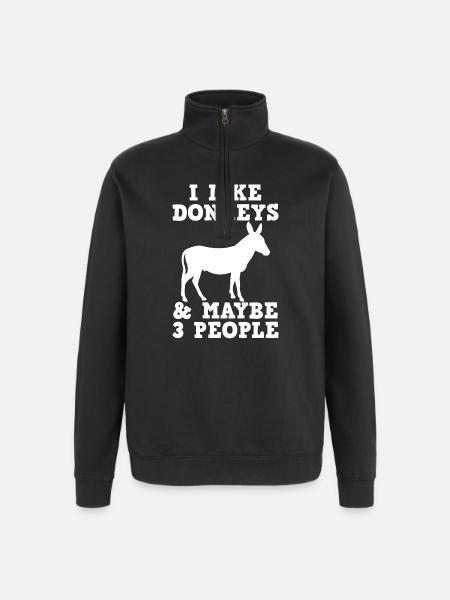 Donkey Farmer Introverted Donkey Lover - Quarter-Zip Sweatshirt - black
