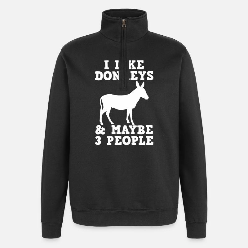 Donkey Farmer Introverted Donkey Lover - Quarter-Zip Sweatshirt - black