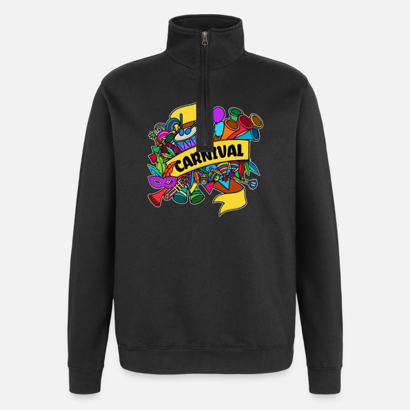 Carnaval carnaval de carnaval - Sweat à zip 1/4 - noir