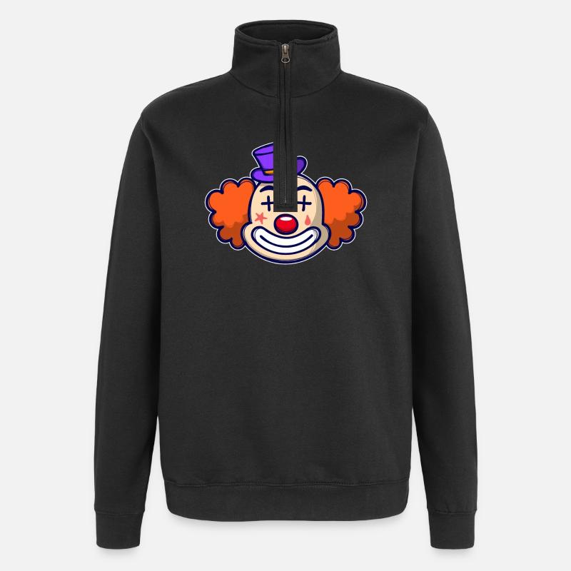 Fasching Clown Karneval - Quarter-Zip-Sweatshirt - Schwarz