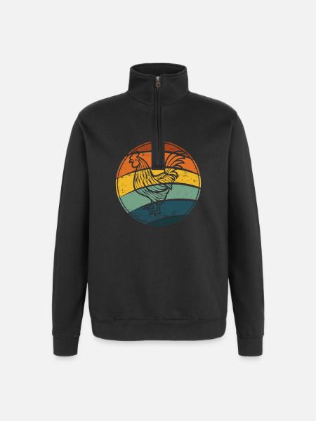 Rooster chicken hen - Quarter-Zip Sweatshirt - black