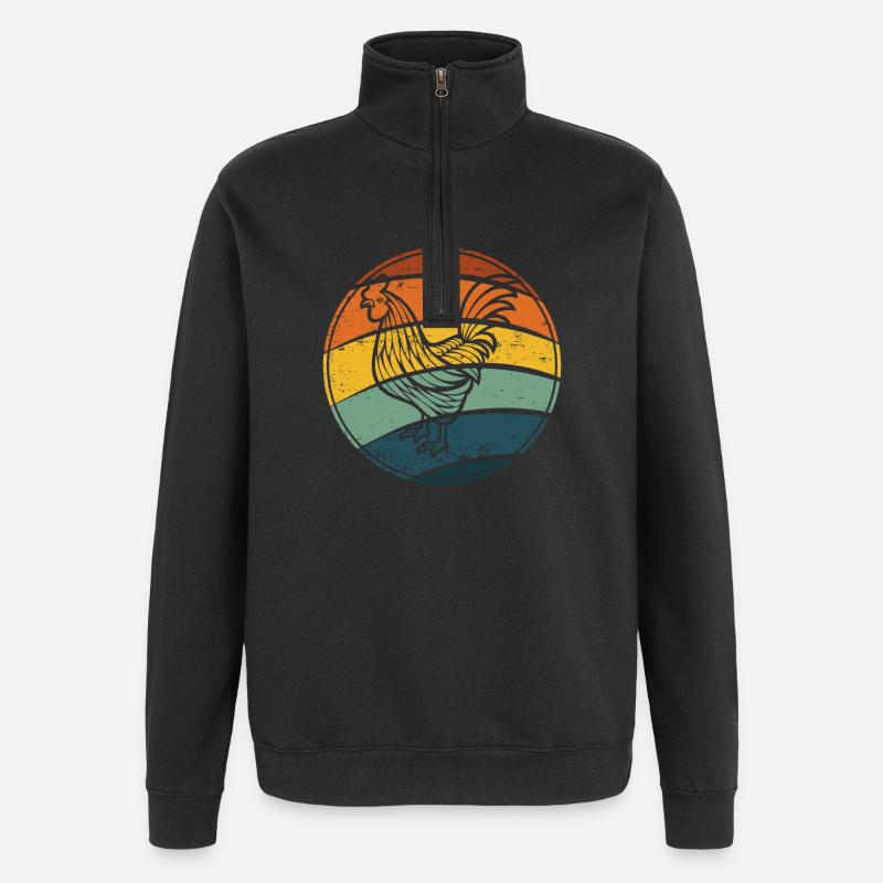 Poulet de poulet poule - Sweat à zip 1/4 - noir