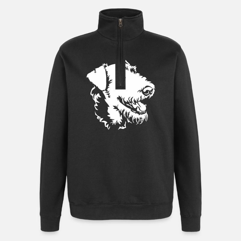 Airedale Terrier Head "Black Edition" - Quarter-Zip Sweatshirt - black