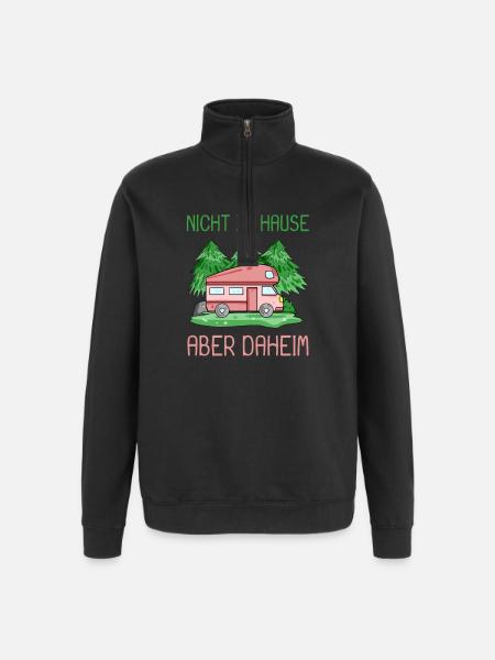 Camping Camper Wohnmobil - Quarter-Zip-Sweatshirt - Schwarz