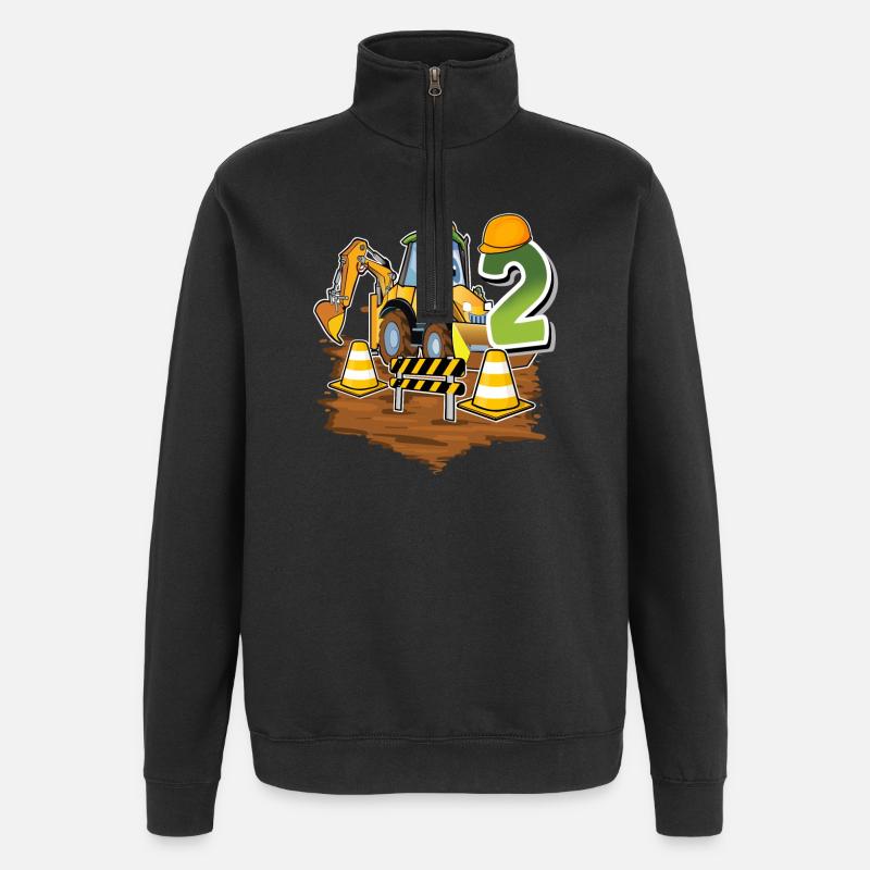 2 ans bagger anniversaire d’enfant - Sweat à zip 1/4 - noir