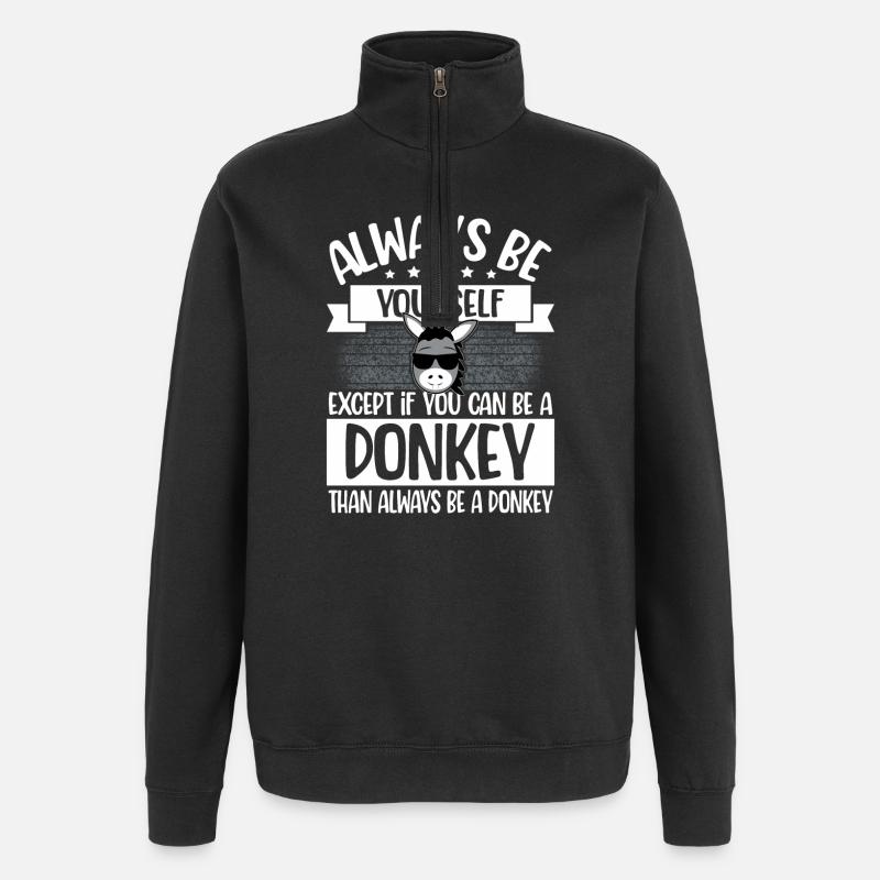 Esel - Quarter-Zip-Sweatshirt - Schwarz
