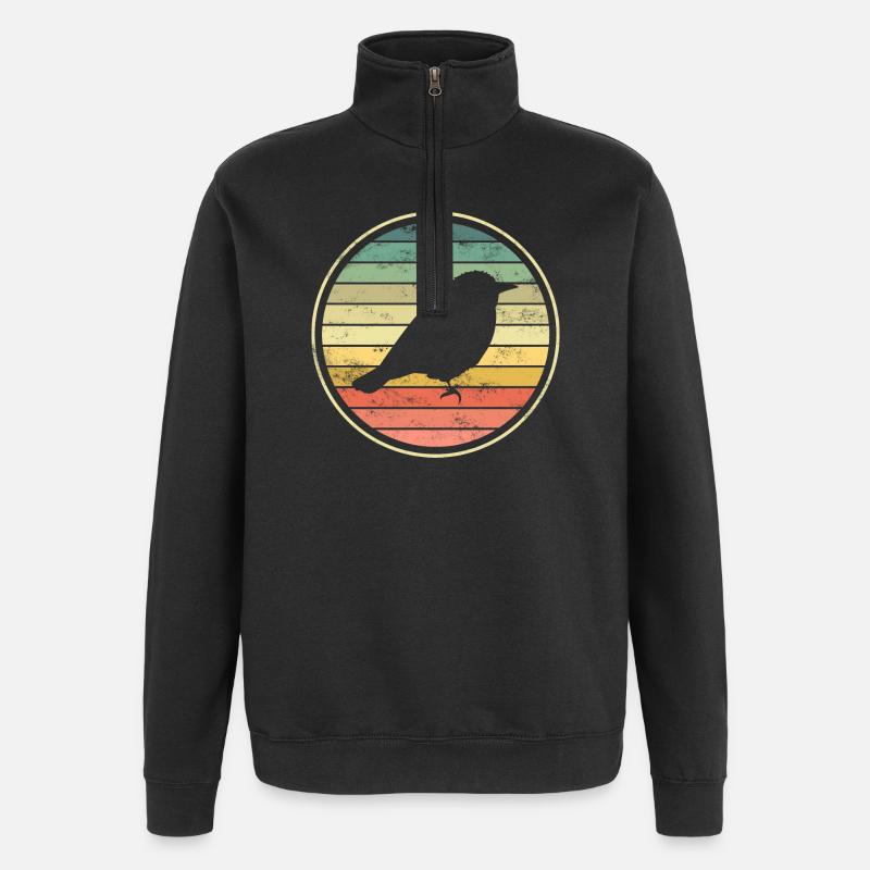 Vogel Vögel - Quarter-Zip-Sweatshirt - Schwarz