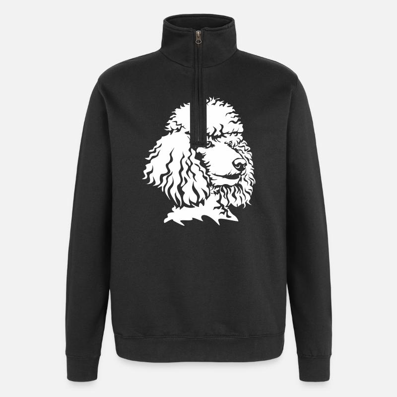 Poodle head "Black Edition" - Quarter-Zip Sweatshirt - black