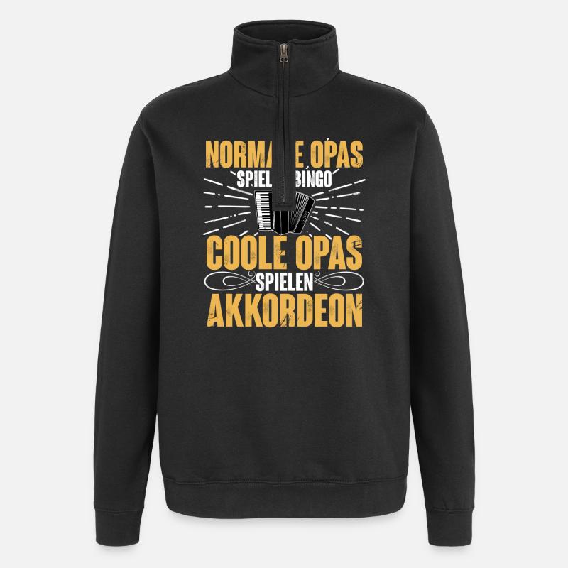 Akkordeon - Quarter-Zip-Sweatshirt - Schwarz