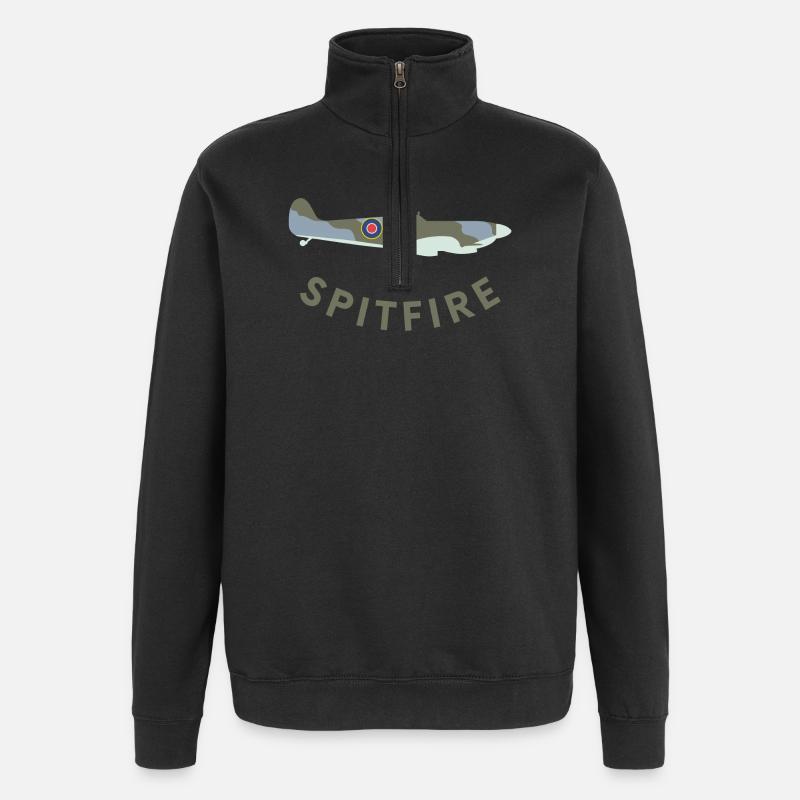Spitfire fighter plane - Quarter-Zip Sweatshirt - black