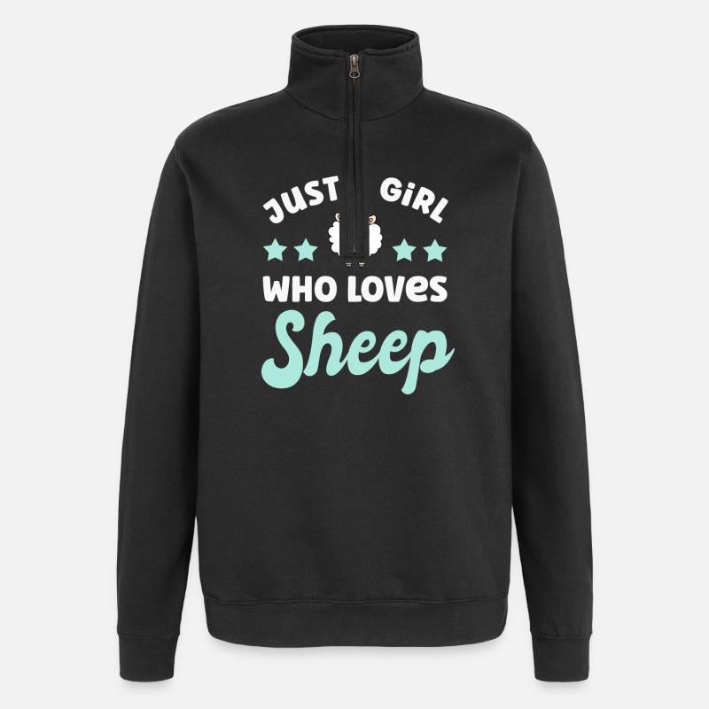 Schaf Schafe - Quarter-Zip-Sweatshirt - Schwarz