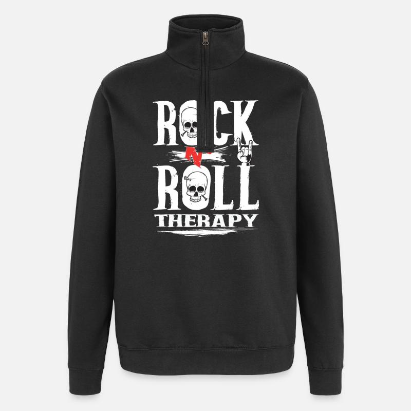 Rock n Roll therapy - Sweat à zip 1/4 - noir