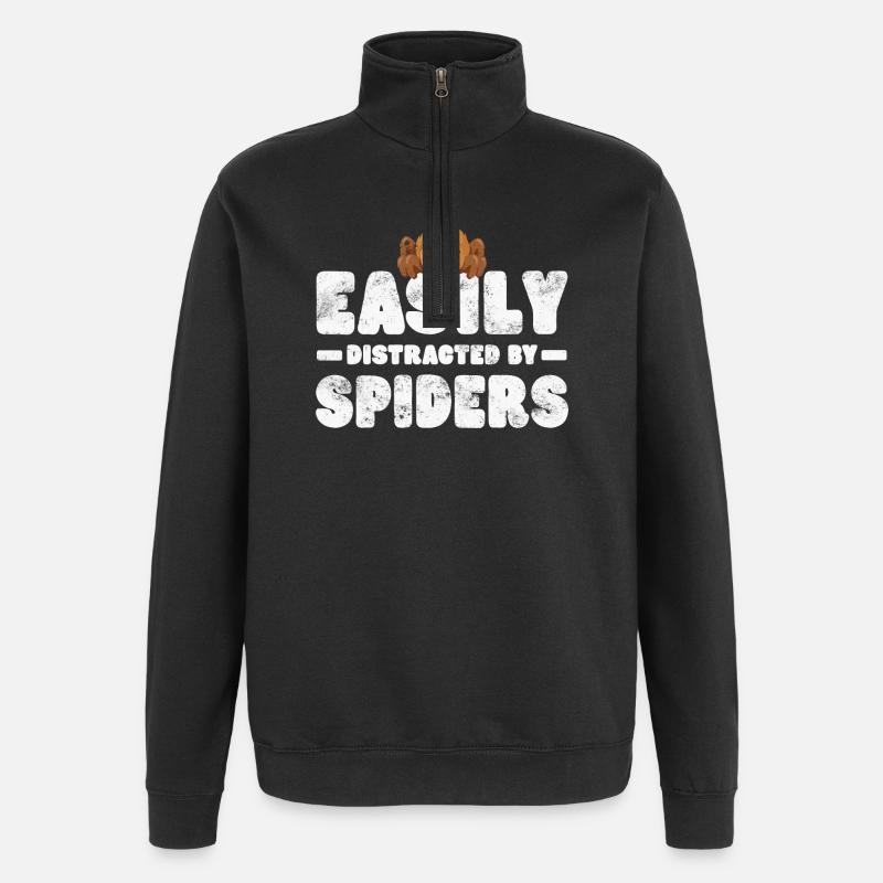 Araignée d’oiseau - Sweat à zip 1/4 - noir