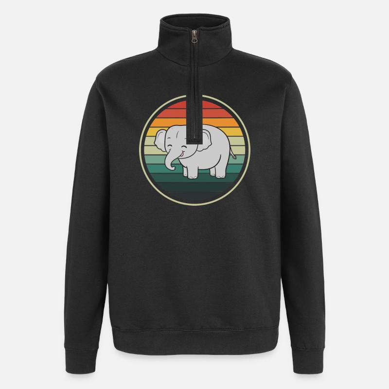 Elephant Elephants - Quarter-Zip Sweatshirt - black