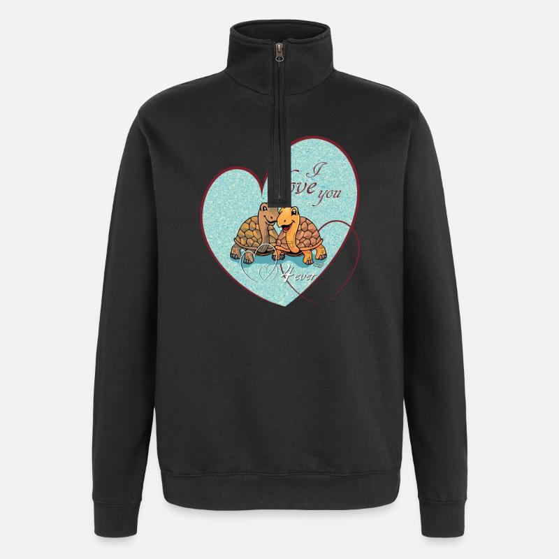 Schildkröten Love 4ever 2 - Quarter-Zip-Sweatshirt - Schwarz