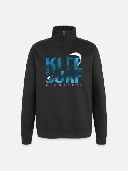 KITESURF 2021 blue - Quarter-Zip Sweatshirt - black