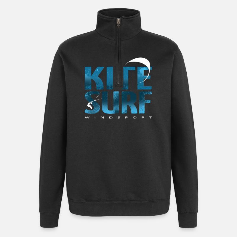 KITESURF 2021 blue - Quarter-Zip Sweatshirt - black
