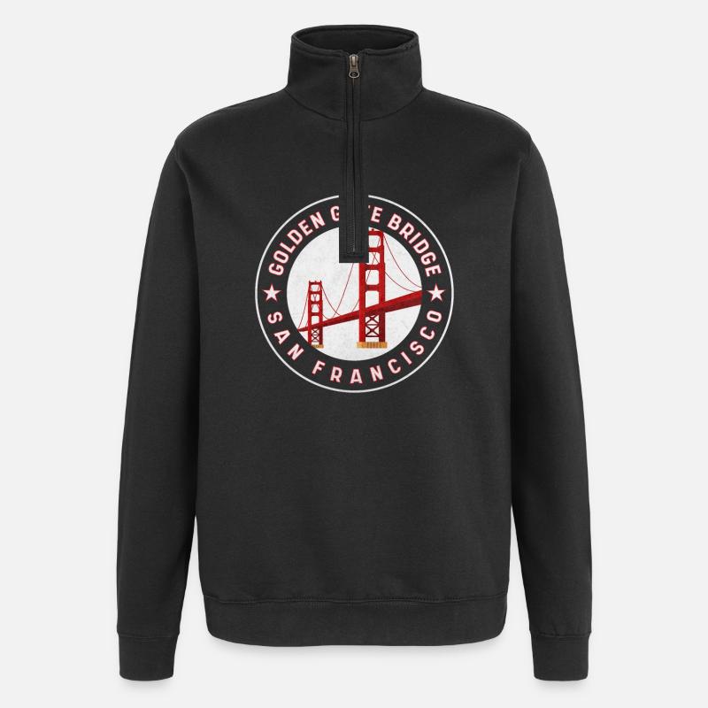 Golden Gate Brücke San Francisco - Quarter-Zip-Sweatshirt - Schwarz