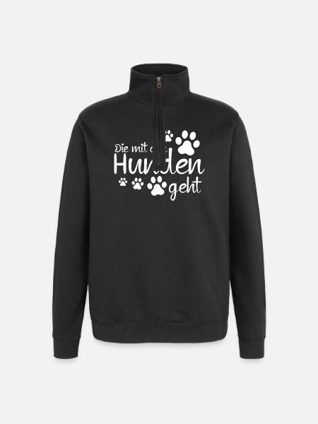 Die mit den Hunden geht - Quarter-Zip-Sweatshirt - Schwarz