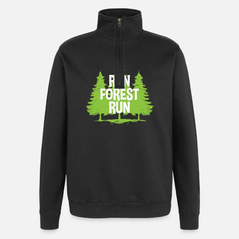 Run Forest Run - Quarter-Zip Sweatshirt - black