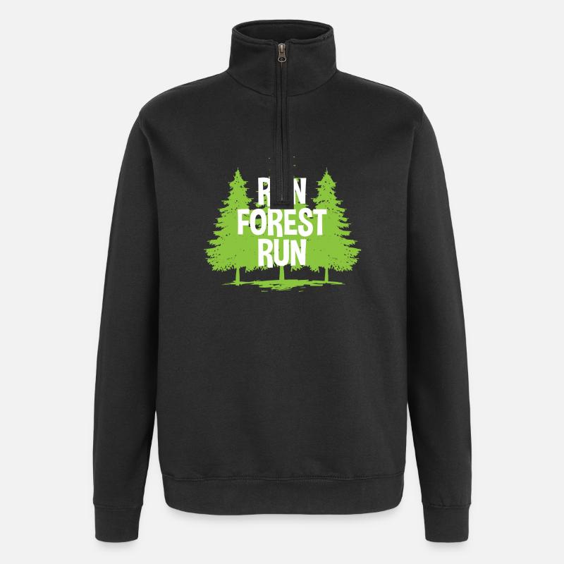 Run Forest Run - Sweat à zip 1/4 - noir