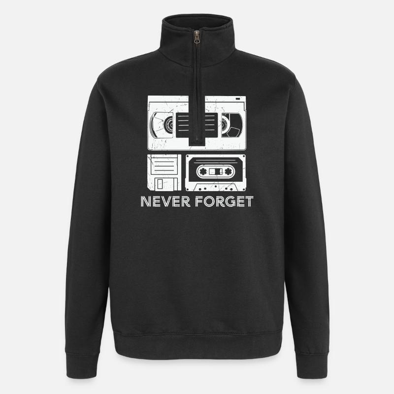 Cassette Creative Design - Quarter-Zip Sweatshirt - black