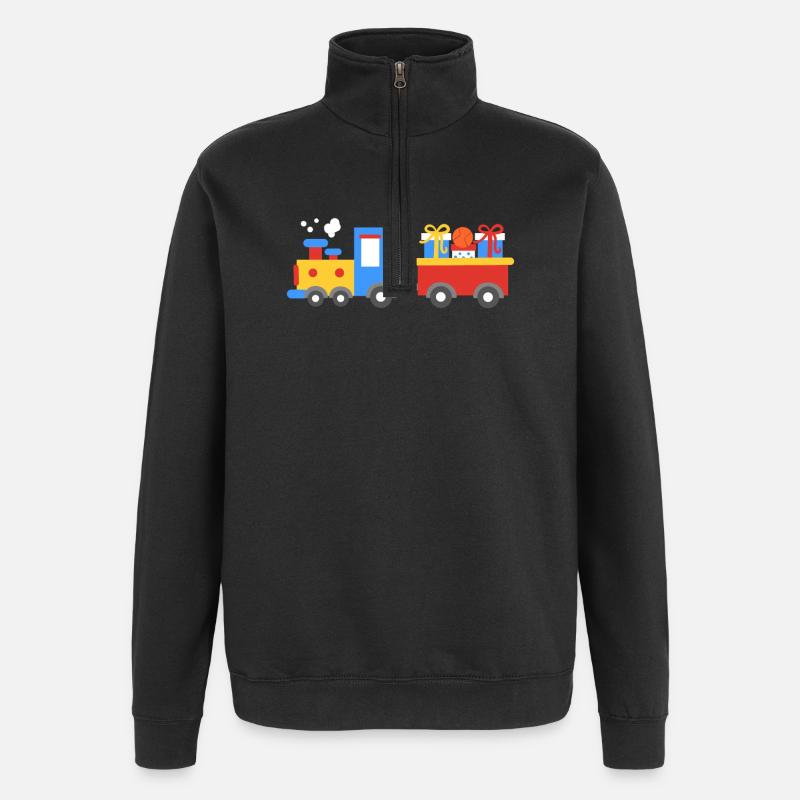 Zug Modelleisenbahn - Quarter-Zip-Sweatshirt - Schwarz