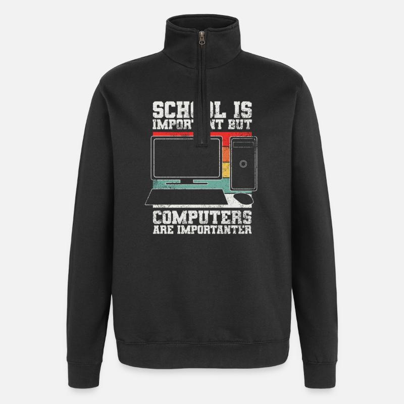 Computer Programmierer - Quarter-Zip-Sweatshirt - Schwarz