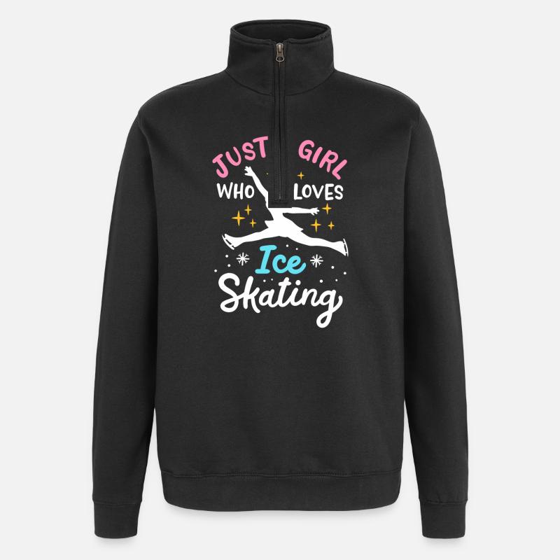 Eislaufen Eisläufer - Quarter-Zip-Sweatshirt - Schwarz