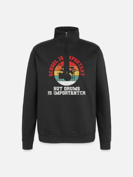 Schlagzeug Schlagzeuger - Quarter-Zip-Sweatshirt - Schwarz