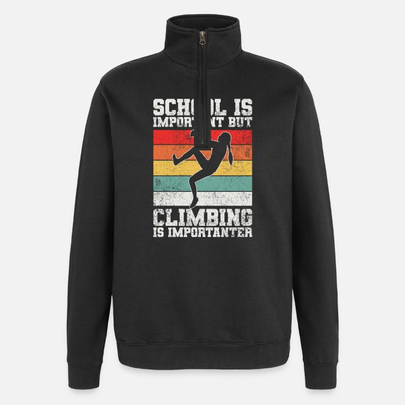 Kletterin Kletterer Bouldern - Quarter-Zip-Sweatshirt - Schwarz