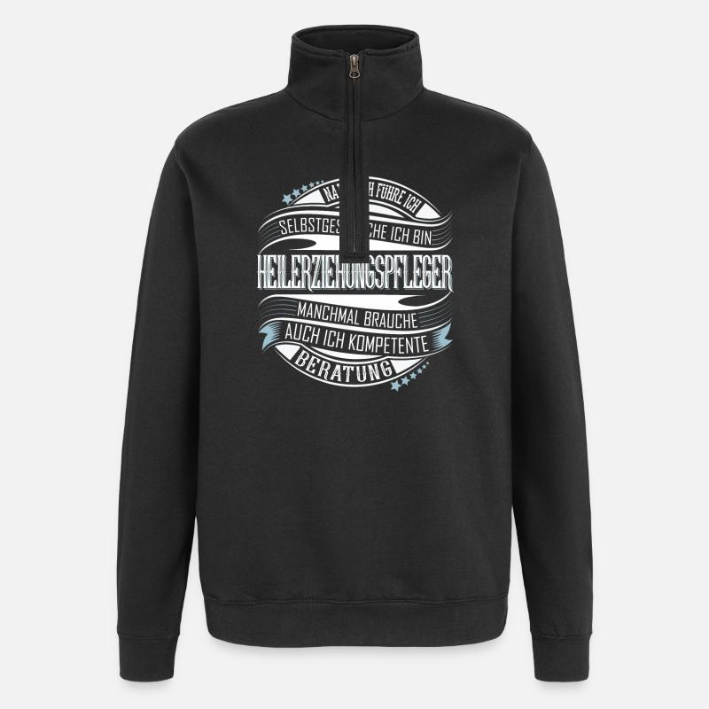 Heilerziehungspfleger - Quarter-Zip-Sweatshirt - Schwarz