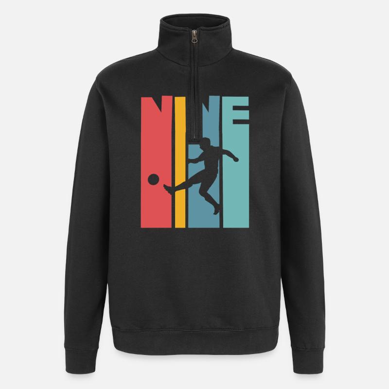 Football 9 ans d’anniversaire d’enfant - Sweat à zip 1/4 - noir