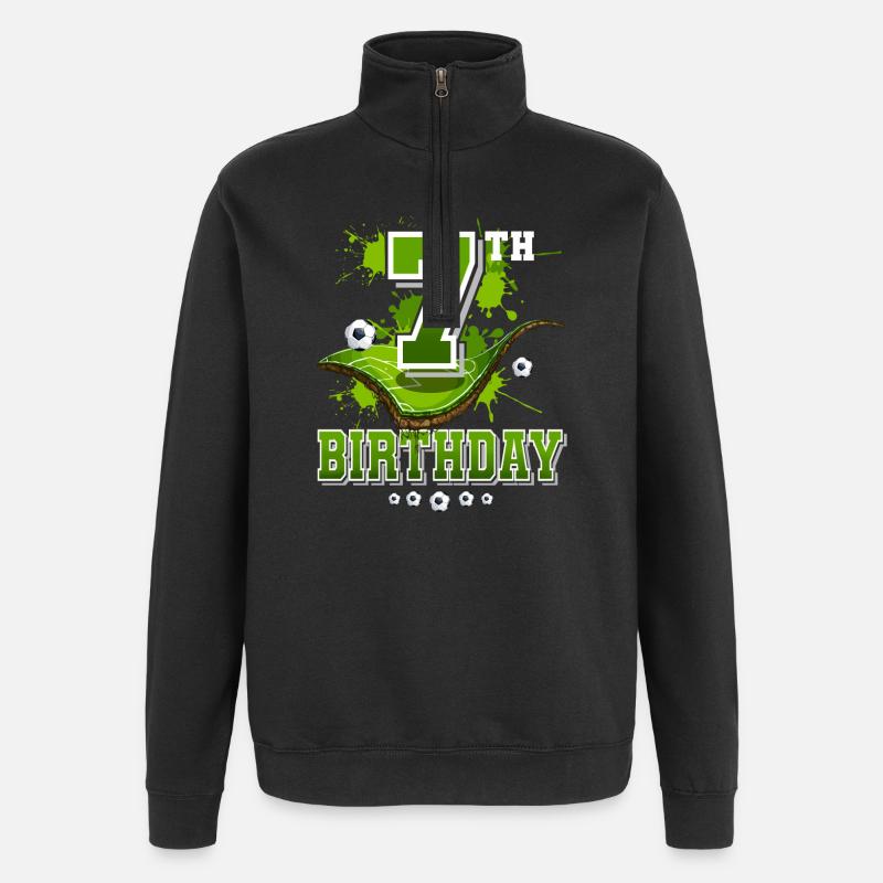 7e anniversaire de football enfants - Sweat à zip 1/4 - noir