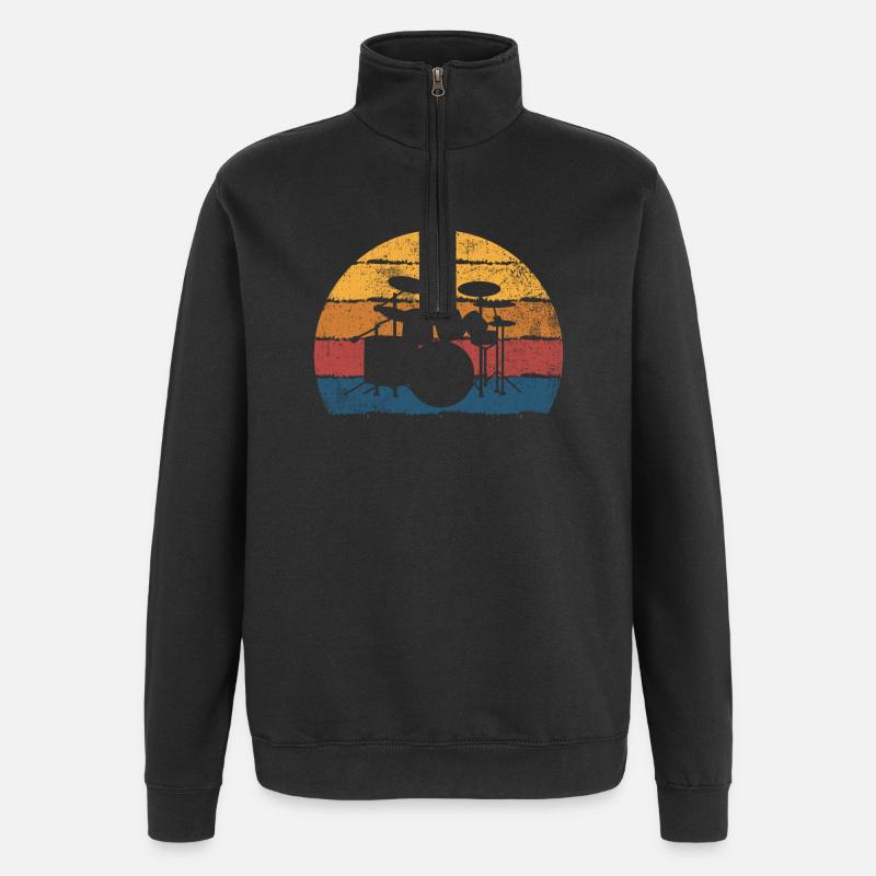 Schlagzeug Schlagzeuger - Quarter-Zip-Sweatshirt - Schwarz