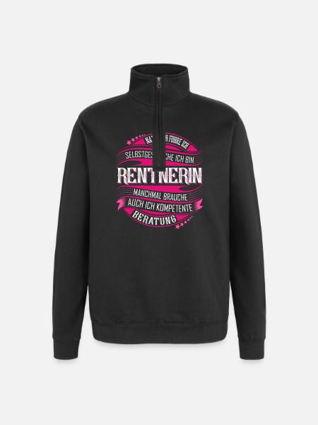 Rentnerin - Quarter-Zip-Sweatshirt - Schwarz