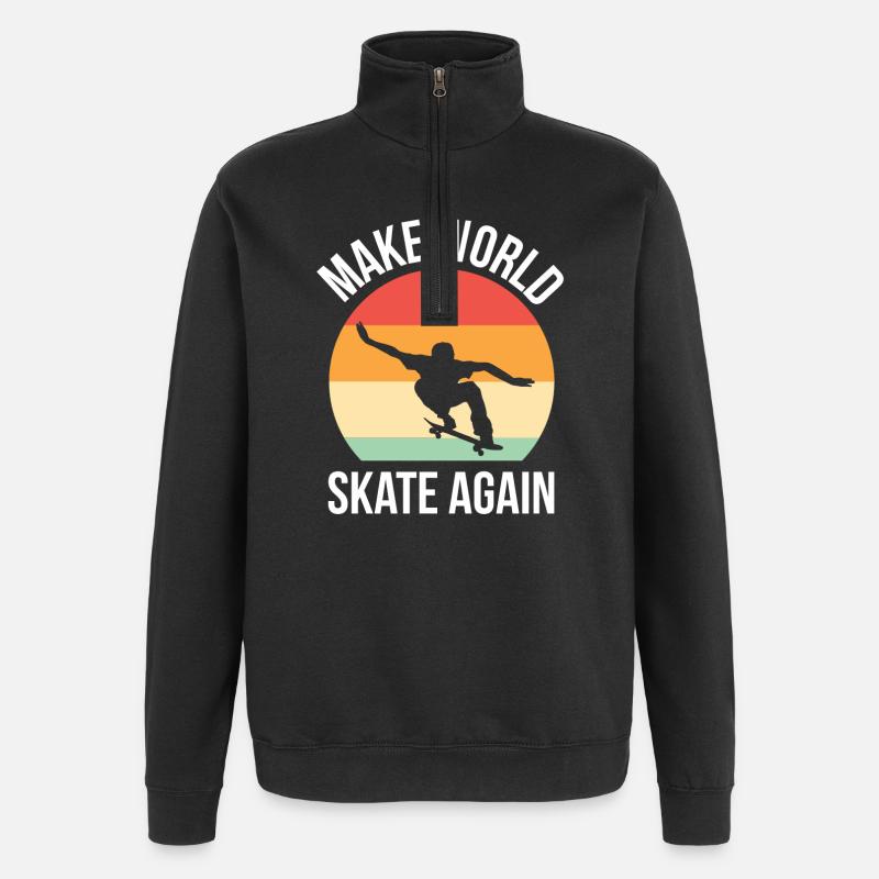 Make World Skate Again - Sweat à zip 1/4 - noir