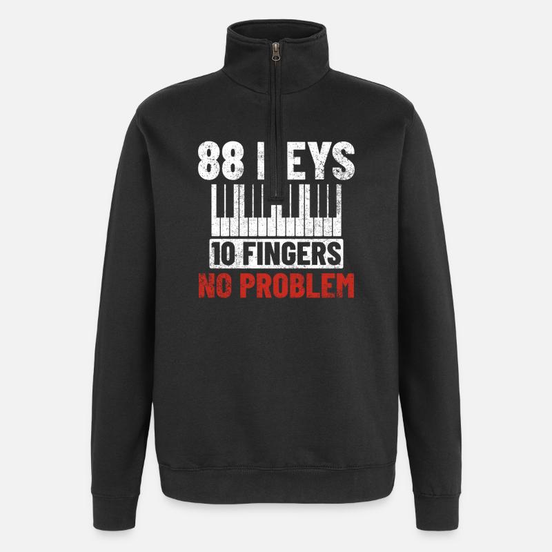 Klavier Pianist - Quarter-Zip-Sweatshirt - Schwarz