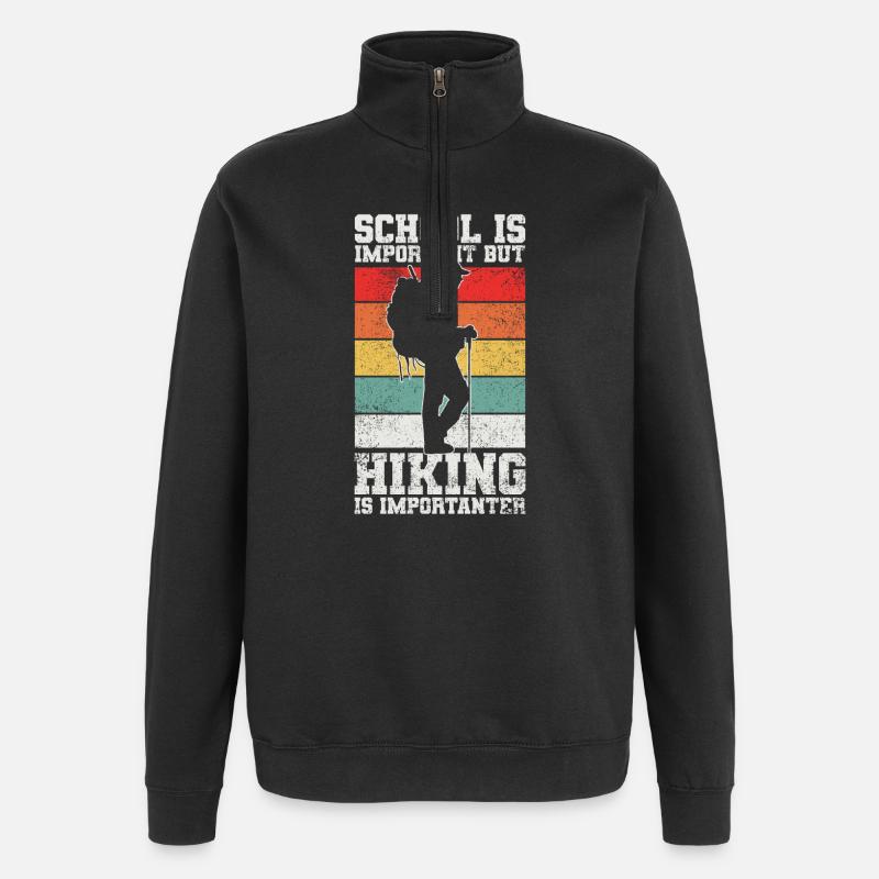 Wandern Wanderer - Quarter-Zip-Sweatshirt - Schwarz