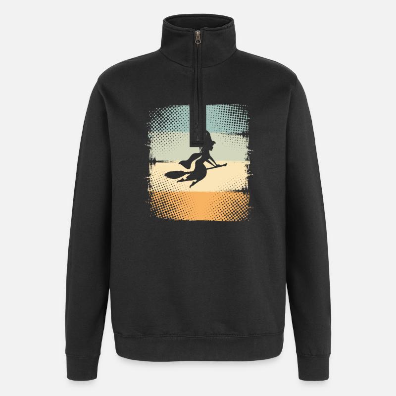 Hexe - Quarter-Zip-Sweatshirt - Schwarz
