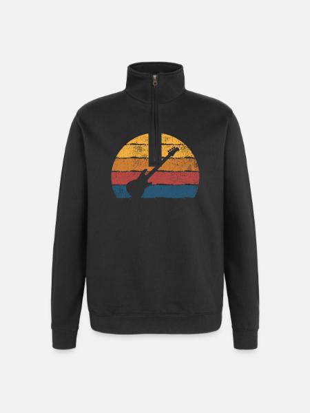Gitarre Gitarrist - Quarter-Zip-Sweatshirt - Schwarz