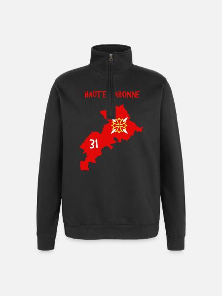 Haute Garonne - Quarter-Zip Sweatshirt - black