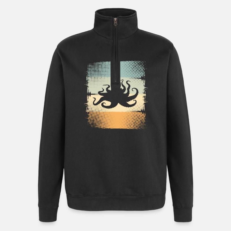 Octopus Octopus Octopus Octopus - Quarter-Zip Sweatshirt - black