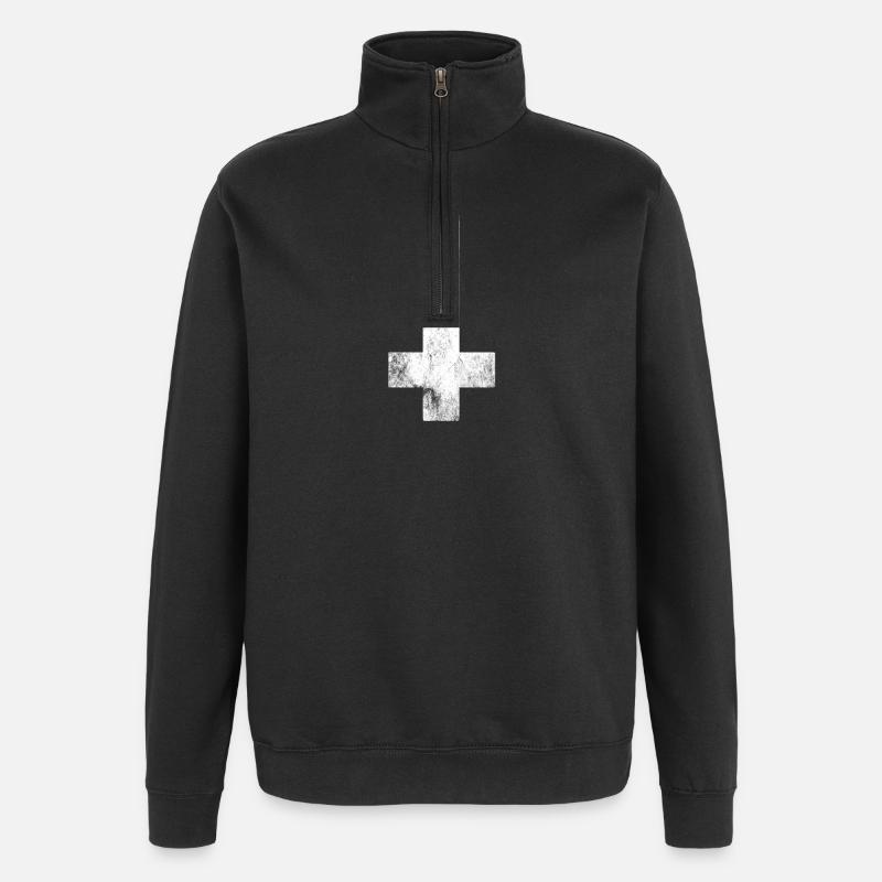 Croix de Satan - Sweat à zip 1/4 - noir