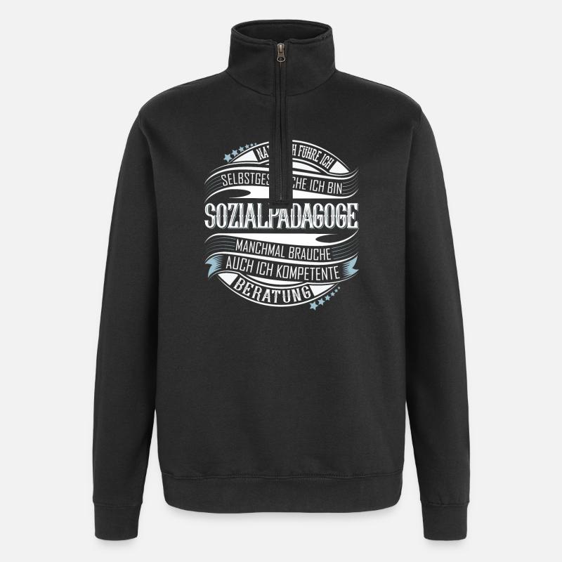 Sozialpädagoge - Quarter-Zip-Sweatshirt - Schwarz
